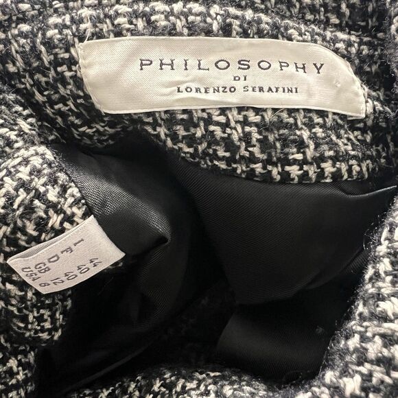 Philosophy Di Lorenzo Serafini Tweed Jacket Womens 8 Cropped Classy Old Money - Picture 3 of 7
